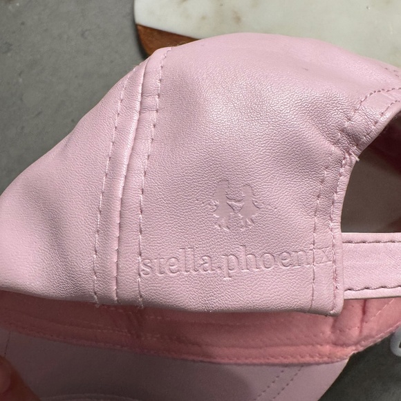 Pink Faux Leather Baseball Hat - Picture 5 of 6